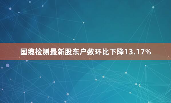 国缆检测最新股东户数环比下降13.17%